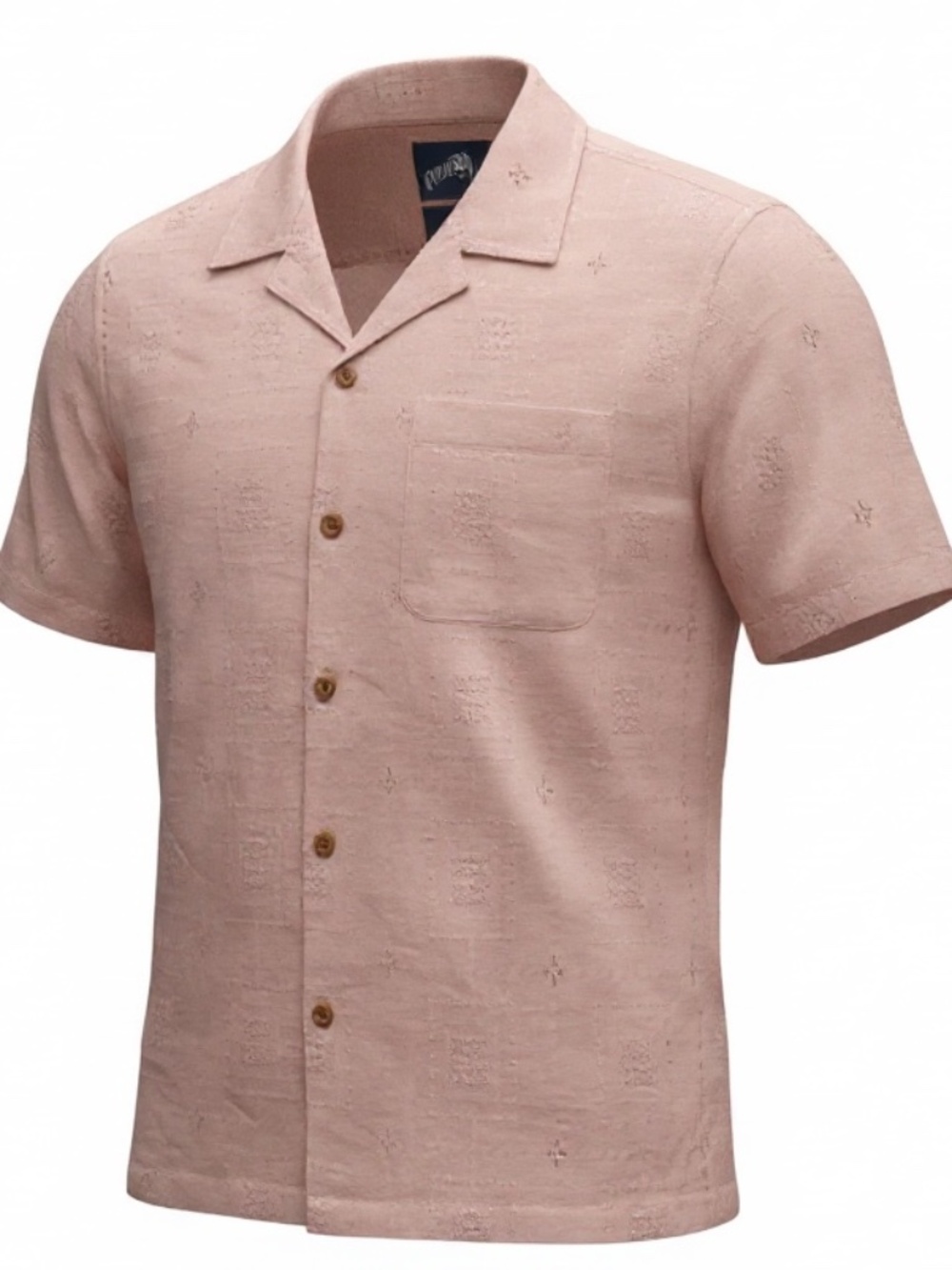 Free Planet 100% Cotton Short Sleeve Button Down Shirt-Misty Rose. Men’s. NWT